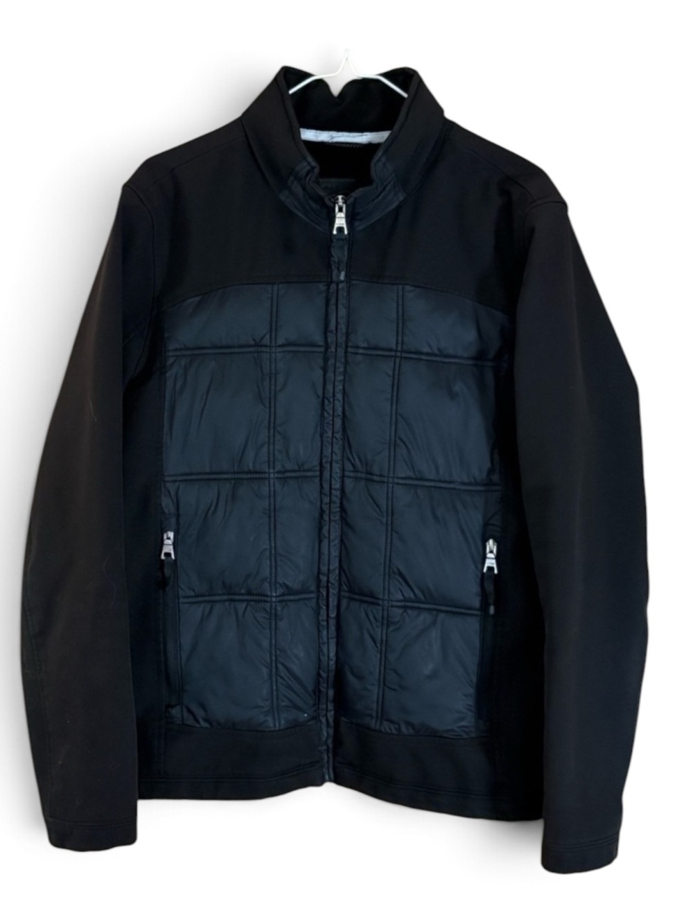 Guess Dark Black Hybrid Puffer Performance Wind and Water Resistant Jacket